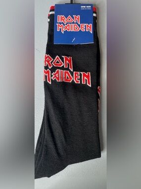 Iron Maiden rock icon band Crew Socks graphic novelty gift signature color unise